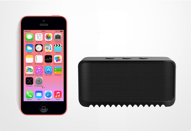 Apple iPhone 5C, 16GB, pink (Telekom) + Jabra Bluetooth Lautsprecher Solemate mini, schwarz