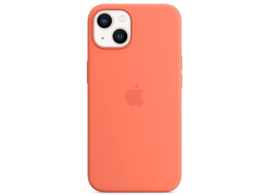 Apple Silikon Case iPhone 13 mit MagSafe nektarine