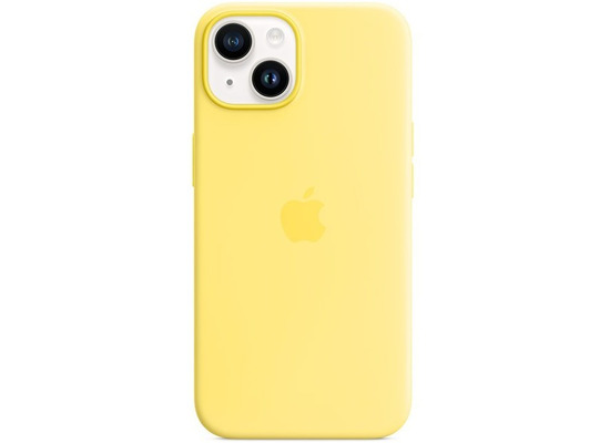 Apple Silikon Case iPhone 14 mit MagSafe kanariengelb