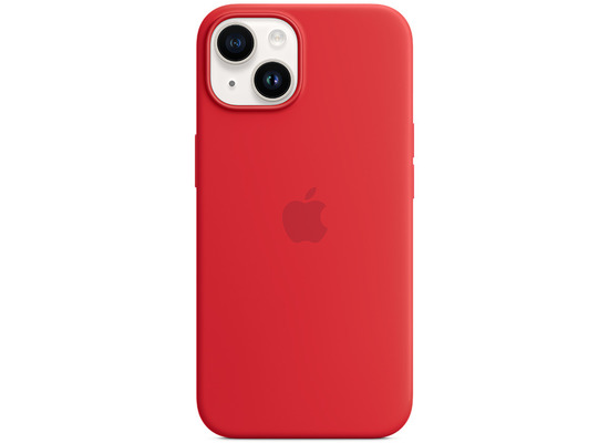 Apple Silikon Case iPhone 14 mit MagSafe rot