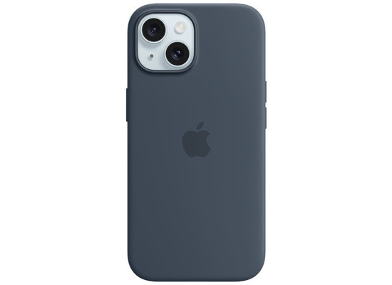 Apple Silikon Case iPhone 15 mit MagSafe (sturmblau)