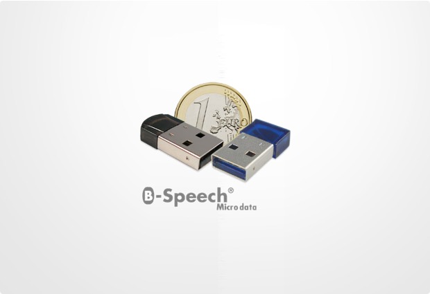 B-Speech Microdata USB Bluetooth Dongle, schwarz rund