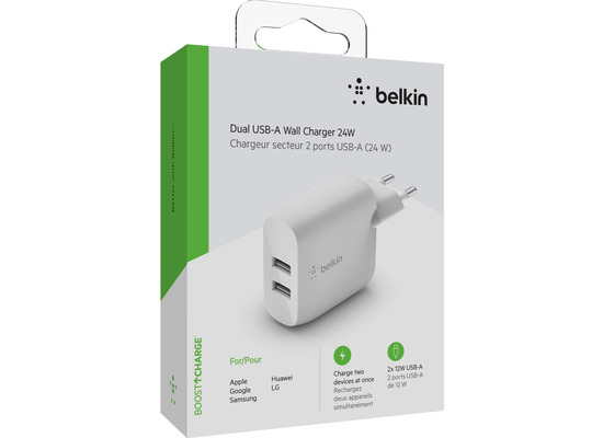 Belkin Dual USB-A Ladegert, 24W, wei
