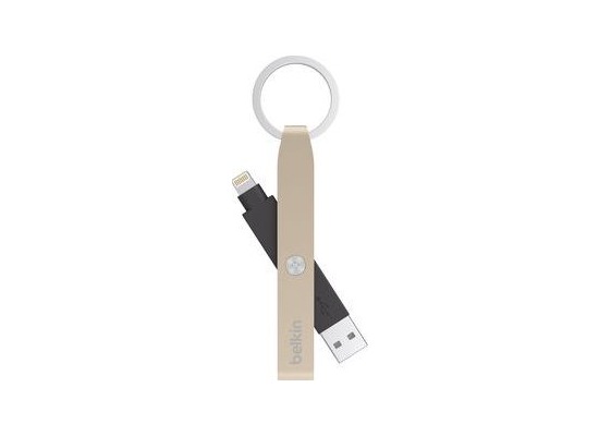 Belkin Fashion Charging-Lightning-/USB-Schlüsselanhänger, Gold