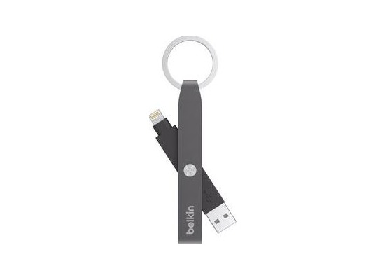 Belkin Fashion Charging-Lightning-/USB-Schlüsselanhänger, Grau