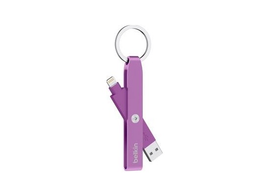 Belkin Fashion Charging-Lightning-/USB-Schlüsselanhänger, Lila