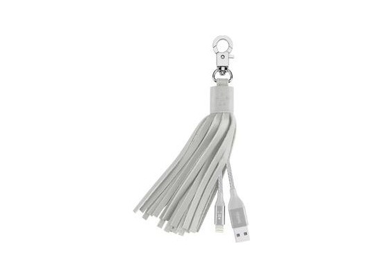 Belkin Fashion Charging Ledertroddel m.Lightning-/USB, Grau