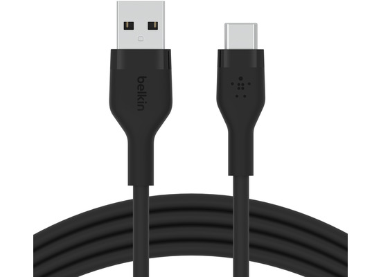 Belkin Flex USB-A/USB-C Silikon-Kabel, 2m, schwarz