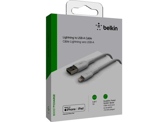 Belkin Lightning Lade/Sync Kabel ummantelt mfi 1m wei