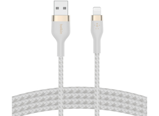 Belkin PRO Flex Lightning/USB-A Kabel, Apple zert., 1m, wei