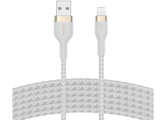 Belkin PRO Flex Lightning/USB-A Kabel, Apple zert., 3m, wei
