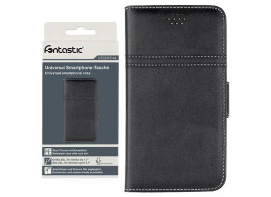 D-Parts Fontastic Essential Universal Smartphone Case Book 2XL, schwarz