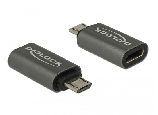DeLock Adapter USB 2.0 Micro-B Buchse > USB Type-C 2.0 Stecker kupferfarben