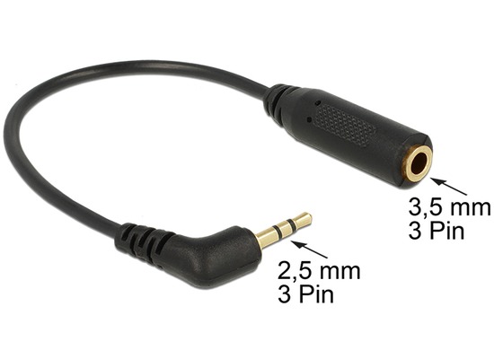 DeLock Adapterkabel - Klinke 2,5mm Stecker (3-Pin) > Klinke 3,5mm Buchse (3-Pin)