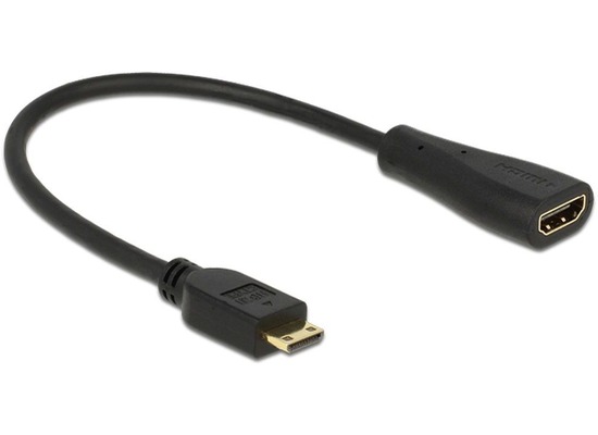 DeLock Adapterkabel mini HDMI-C Stecker > HDMI-A Buchse
