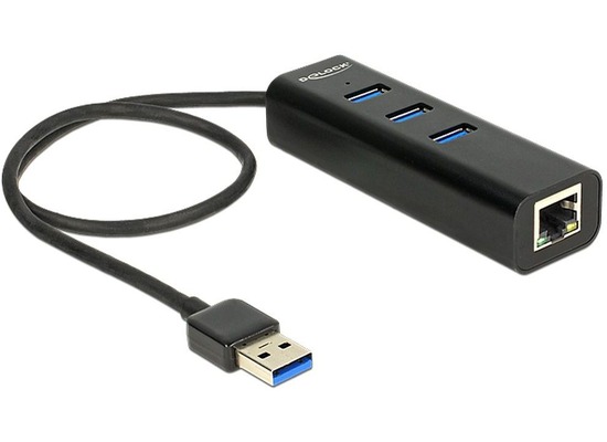 DeLock HUB USB 3.0 3 Port extern + 1 x Gigabit LAN Port