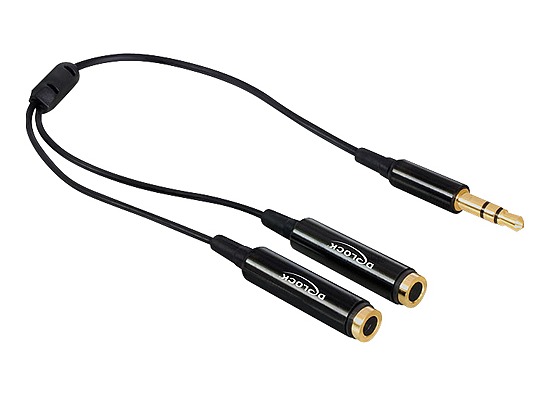 DeLock Kabel Audio Klinkenstecker 3,5 mm > 2 x Klinkenbuchse schwarz