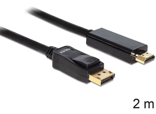 DeLock Kabel Displayport > HDMI Stecker/Stecker 2 m