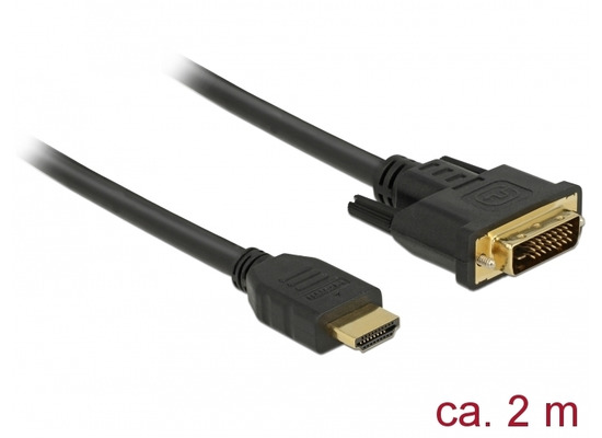 DeLock Kabel DVI 24+1 Stecker > HDMI-A Stecker 2,0 m