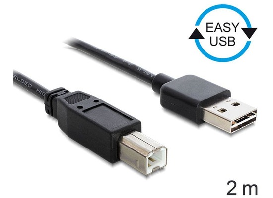 DeLock Kabel EASY USB 2.0-A > B Stecker/Stecker 2m