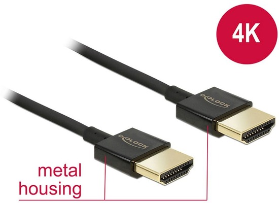 DeLock Kabel HDMI A Stecker > HDMI A Stecker Slim 1,5 m