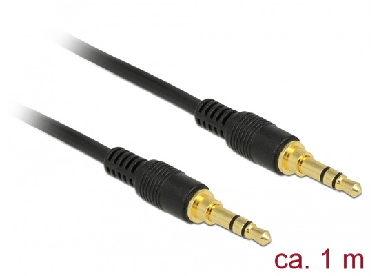 DeLock Kabel Klinke 3 Pin 3,5 mm Stecker > Stecker 1,0 m schwarz