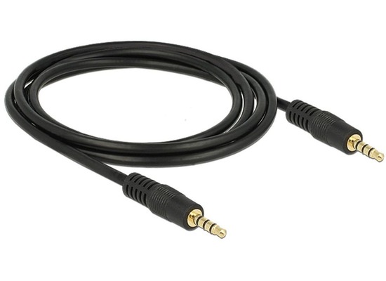 DeLock Kabel Klinke 4 Pin 3,5 mm Stecker > Stecker 2 m schwarz