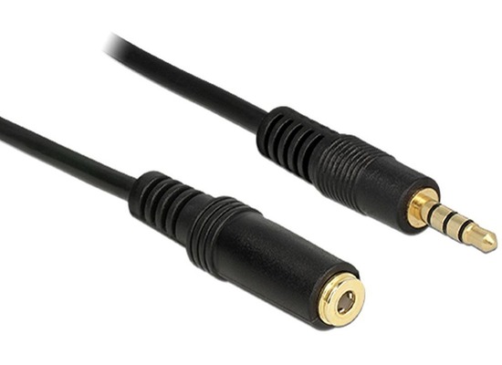 DeLock Kabel Klinke 4 Pin Verlngerung 3,5 mm Stecker > Buch
