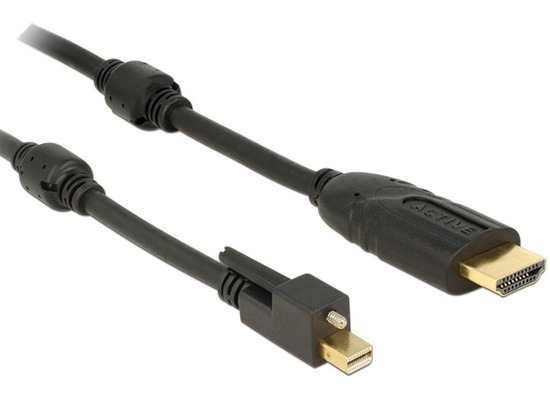 DeLock Kabel mini Displayport 1.2 Stecker mit Schraube >