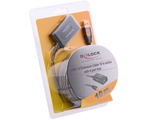 DeLock Kabel USB 2.0 Verlngerung+Hub aktiv 10m