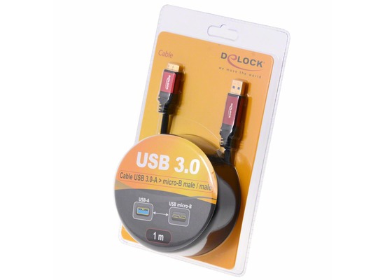DeLock Kabel USB 3.0 rot Premium A > micro-B 1.0 m
