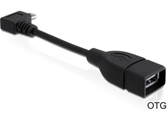DeLock Kabel USB micro-B St 90 Grad gewinkelt > USB-A Bu OTG 11cm