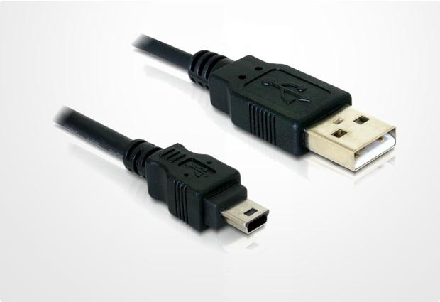 DeLock Mini-USB Lade- und Datenkabel 1,5 m, schwarz