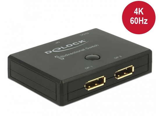 DeLock Switch Displayport 2 - 1 bidirektional 4k 60 Hz