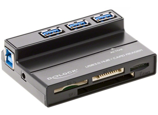 DeLock USB 3.0 Card Reader All in 1 + 3 Port USB 3.0 HUB