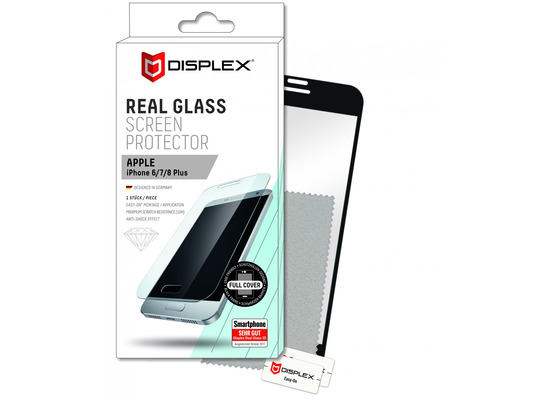Displex Real Glass 3D Apple iPhone 6/7/8 Plus schwarz Case-Friendly