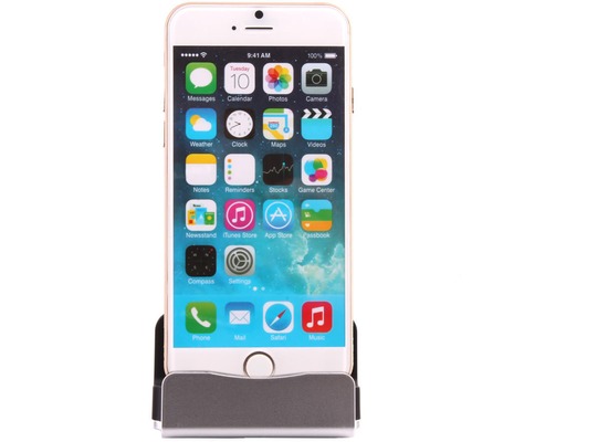 Dockingstation - Apple iPhone 5/5S/SE, 6, 6s, 6s Plus - Silber