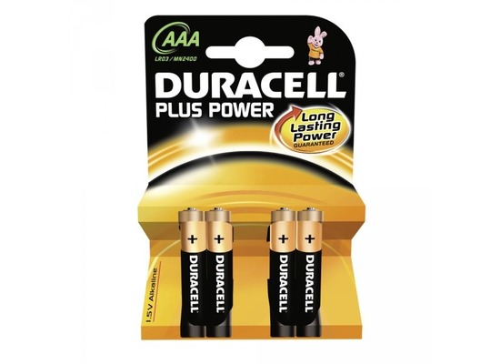 Duracell Battery Alkaline AAA 4er Plus Power