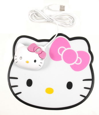 Hello Kitty Optische Maus mit Mauspad, USB, fr PC und Mac