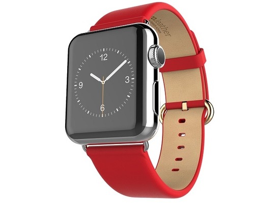 HOCO Genuine Leather Armband fr Apple Watch 38mm, rot