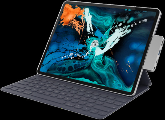 HYPER Drive Hub 4-in-1, Apple iPad Pro 11 & 12,9 (2018), space grau, HD319E-GRAY