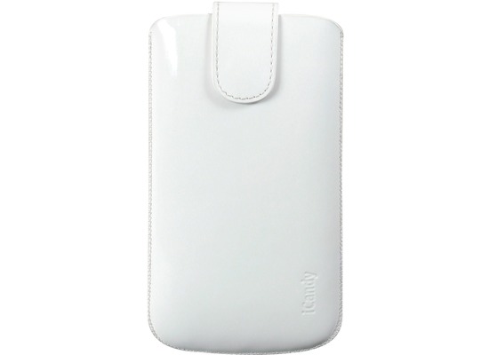iCandy Echtledertasche FLASH für Samsung Galaxy S4, glanz-weiß