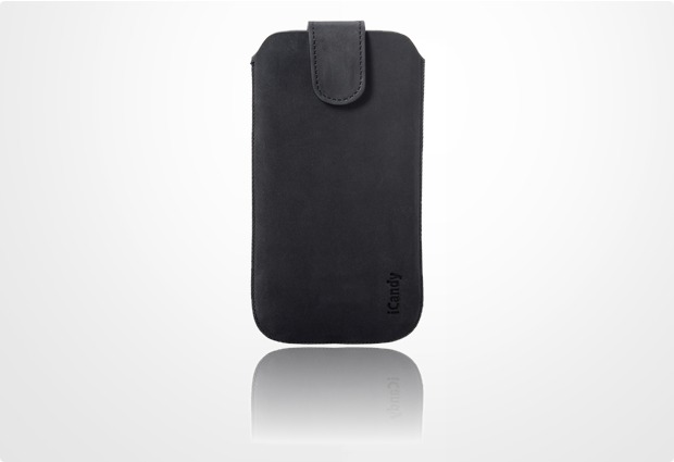iCandy Leather Bag Pulltab fr Samsung Galaxy S3, schwarz