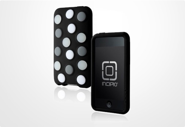 Incipio dotties fr iPod touch 2G / 3G, schwarz mit grau-weien Punkten