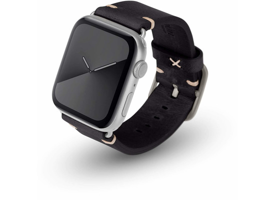 JT Berlin Watchband Alex Vintage | Apple Watch Ultra/42/44/45mm | schwarz - Aluminium silber | S/M | 10628