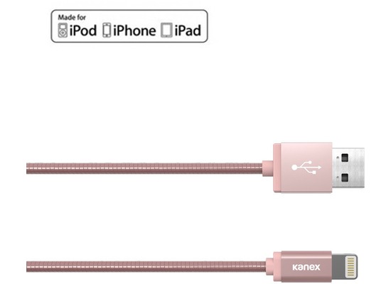 Kanex DuraFlex Charge/Sync-Kabel - Lightning auf USB-A - 1,2m - rose gold
