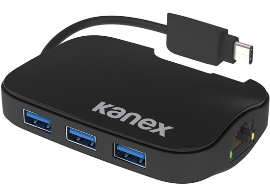 Kanex USB-C 3-Port Hub mit Gigabit Ethernet - schwarz