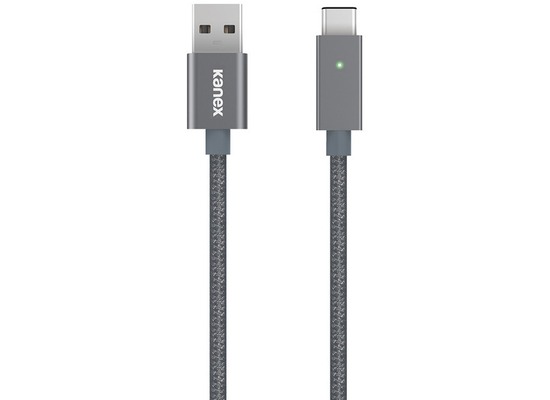 Kanex USB-C auf USB-A Ladekabel mit LED Anzeige - space gray
