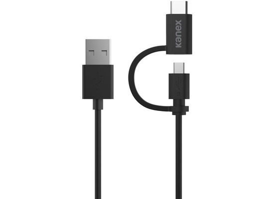 Kanex USB auf USB-C & Micro-USB 2.0 Kabel - 1,2m - schwarz