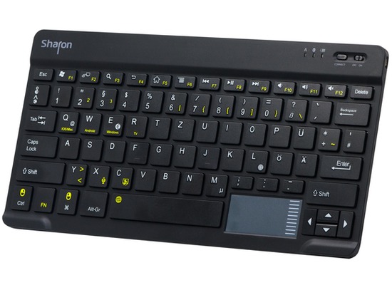 LEICKE Sharon Bluetooth-Tastatur, 4in1, Ultraslim, QWERTZ